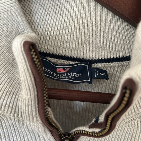 Vineyard vines men's fisherman ribbed quarter zip sweater XXL gray - Picture 2 of 2